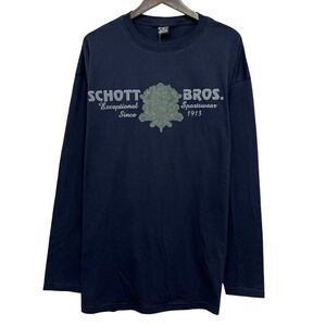 Schott Bros Vintage NEW Men's Size 2XL Long Sleeve Black Crewneck T-Shirt Cotton